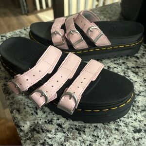 Dr. Martens Women's Sandals with Pink Straps and Black Sole